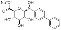 beta-D-Glucopyranuronic acid, 1-((1,1'-biphenyl)-4-ylhydroxyamino)-1-deoxy-, monosodium salt Struktur