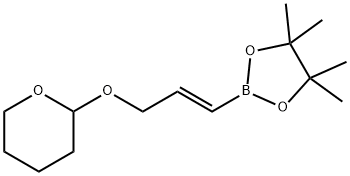 2-[3-(4,4,5,5-Tetramethyl-[1,3,2]dioxaborolan-2-yl)-allyloxy]-tetrahydro-pyran Struktur
