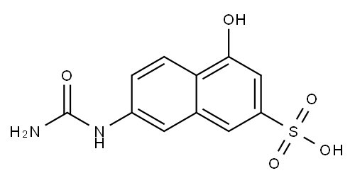 1-Hydroxy-6-ureido-3-naphthalenesulfonic acid Struktur