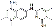 4-Amino-6-[[(1,2-dihydro-2-imino-1,6-dimethylpyrimidin)-4-yl]amino]-1,2-dimethylquinolinium Struktur