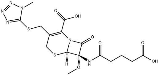 (7S)-7-[(4-Carboxy-1-oxobutyl)amino]-7-methoxy-3-[[(1-methyl-1H-tetrazol-5-yl)thio]methyl]cepham-3-ene-4-carboxylic acid Struktur