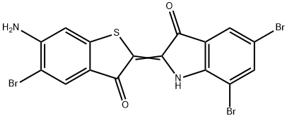 2-(6-Amino-5-bromo-3-oxobenzo[b]thiophen-2(3H)-ylidene)-5,7-dibromo-1H-indol-3(2H)-one Struktur