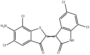 3-(6-Amino-5,7-dichloro-3-oxobenzo[b]thiophen-2(3H)-ylidene)-5,7-dichloroindolin-2-one Struktur