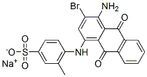 2-[(9,10-ジヒドロ-1-アミノ-2-ブロモ-9,10-ジオキソアントラセン)-4-イルアミノ]-5-メチルベンゼンスルホン酸ナトリウム 化学構造式