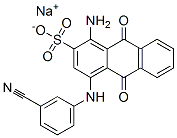 1-Amino-4-[(3-cyanophenyl)amino]-9,10-dihydro-9,10-dioxoanthracene-2-sulfonic acid sodium salt Struktur