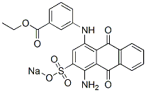 3-[[4-アミノ-9,10-ジヒドロ-9,10-ジオキソ-3-(ソジオスルホ)アントラセン-1-イル]アミノ]安息香酸エチル 化学構造式