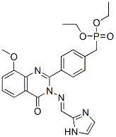 Phosphonic  acid,  [[4-[3,4-dihydro-3-[(1H-imidazol-2-ylmethylene)amino]-8-methoxy-4-oxo-2-quinazolinyl]phenyl]methyl]-,  diethyl  ester  (9CI)|
