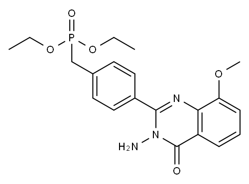 Phosphonic  acid,  [[4-(3-amino-3,4-dihydro-8-methoxy-4-oxo-2-quinazolinyl)phenyl]methyl]-,  diethyl  ester  (9CI) 化学構造式