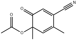 酢酸4-シアノ-1,3-ジメチル-6-オキソ-2,4-シクロヘキサジエニル 化学構造式