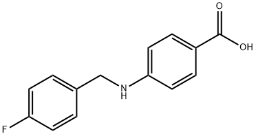 4-[(4-フルオロベンジル)アミノ]安息香酸 化学構造式