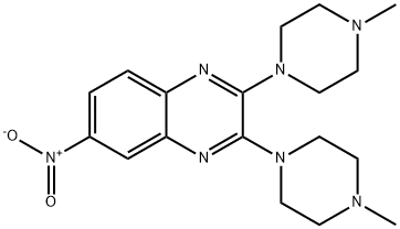 Quinoxaline, 2,3-bis(4-methyl-1-piperazinyl)-6-nitro- Struktur