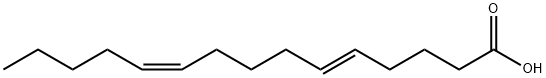 (5E,10Z)-5,10-ペンタデカジエン酸 化学構造式