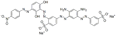 disodium 4-[[2,4-diamino-5-[(3-sulphonatophenyl)azo]phenyl]azo]-2-[[2,6-dihydroxy-3-[(4-nitrophenyl)azo]phenyl]azo]benzenesulphonate  Structure