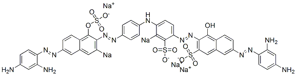 7-[(2,4-Diaminophenyl)azo]-3-[[4-[[4-[[6-[(2,4-diaminophenyl)azo]-1-hydroxy-3-sodiosulfo-2-naphthalenyl]azo]phenyl]amino]-3-sodiosulfophenyl]azo]-4-hydroxynaphthalene-2-sulfonic acid sodium salt Structure