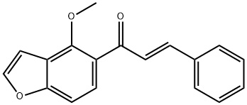 1-(4-メトキシベンゾフラン-5-イル)-3-フェニル-2-プロペン-1-オン 化学構造式