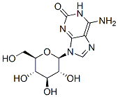 2H-Purin-2-one, 6-amino-9-beta-D-glucopyranosyl-1,9-dihydro-,64283-15-4,结构式