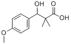 2,2-ジメチル-3-ヒドロキシ-3-(P-メトキシフェニル)プロピオン酸 化学構造式