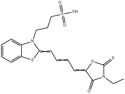 2-[4-(3-Ethyl-4-oxo-2-thioxothiazolidin-5-ylidene)-2-butenylidene]-3(2H)-benzothiazole-1-propanesulfonic acid Structure
