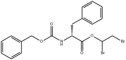 N-(ベンジルオキシカルボニル)-D-フェニルアラニン1,2-ジブロモエチル 化学構造式