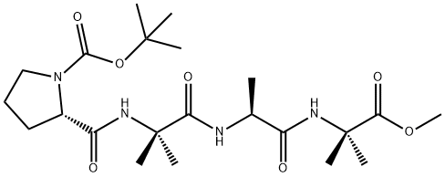tert-butyloxycarbonyl-prolyl-2-aminoisobutyryl-alanyl-2-aminoisobutyrate methyl ester Struktur