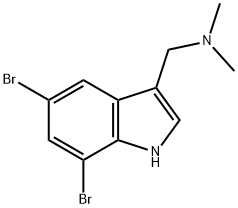 5,7-Dibromo-N,N-dimethyl-1H-indole-3-methanamine,64299-04-3,结构式