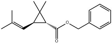 2,2-DIMETHYL-3-(2-METHYLPROPENYL)-CYCLOPROPANECARBOXYLICACIDBENZYLESTER Struktur