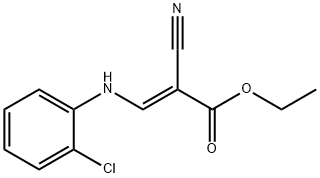 (E)-3-((2-氯苯基)氨基)-2-氰基丙烯酸乙酯, 64317-75-5, 结构式
