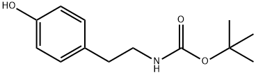 N-(tert-ブトキシカルボニル)チラミン 化学構造式