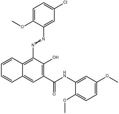 (4E)-4-[(5-chloro-2-methoxy-phenyl)hydrazinylidene]-N-(2,5-dimethoxyphenyl)-3-oxo-naphthalene-2-carboxamide Struktur