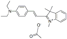 2-[2-[4-(ジエチルアミノ)フェニル]エテニル]-1,3,3-トリメチル-3H-インドリウム·アセタート 化学構造式