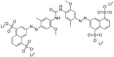 tetralithium 3,3'-[carbonylbis[imino(5-methoxy-2-methyl-4,1-phenylene)azo]]bis(naphthalene-1,5-disulphonate) Struktur