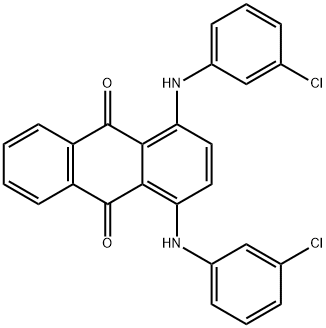 1,4-ビス[(3-クロロフェニル)アミノ]-9,10-アントラセンジオン 化学構造式