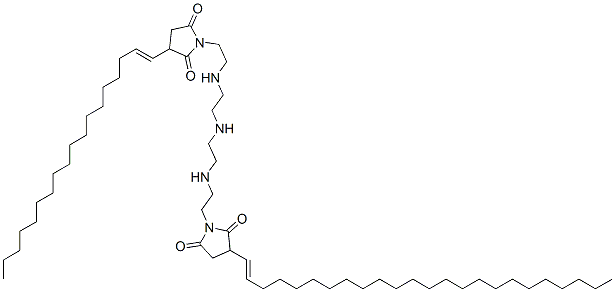 1-[2-[[2-[[2-[[2-[2,5-dioxo-3-(tetracosenyl)-1-pyrrolidinyl]ethyl]amino]ethyl]amino]ethyl]amino]ethyl]-3-(octadecenyl)pyrrolidine-2,5-dione Struktur