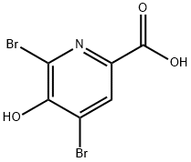 4,6-ジブロモ-5-ヒドロキシピコリン酸 化学構造式