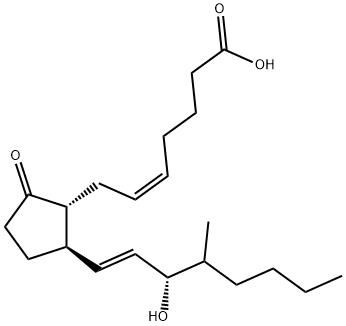 (5Z,13E,15S)-15-ヒドロキシ-16-メチル-9-オキソプロスタ-5,13-ジエン-1-酸 化学構造式