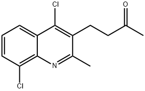 4-(4,8-ジクロロ-2-メチルキノリン-3-イル)ブタン-2-オン 化学構造式