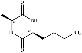 2,5-Piperazinedione,3-(3-aminopropyl)-6-methyl-,(3S,6S)-(9CI) Struktur