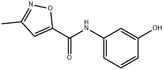 N-(3-ヒドロキシフェニル)-3-メチル-5-イソオキサゾールカルボキサミド 化学構造式