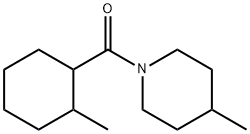 4-メチル-1-[(2-メチルシクロヘキシル)カルボニル]ピペリジン 化学構造式