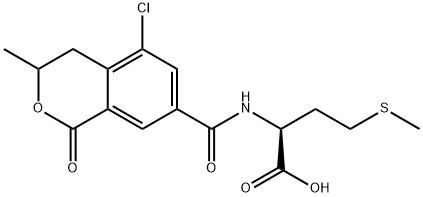 L-Methionine, N-((5-chloro-3,4-dihydro-3-methyl-1-oxo-1H-2-benzopyran- 7-yl)carbonyl)-|