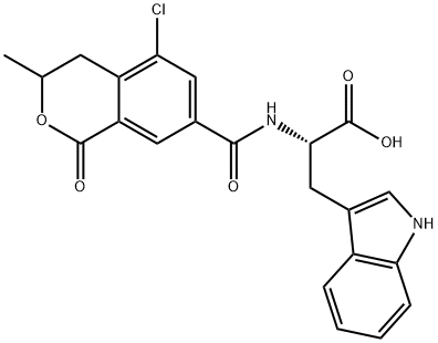 64398-34-1 L-Tryptophan, N-((5-chloro-3,4-dihydro-3-methyl-1-oxo-1H-2-benzopyran- 7-yl)carbonyl)-