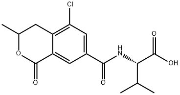 L-Valine, N-((5-chloro-3,4-dihydro-3-methyl-1-oxo-1H-2-benzopyran-7-yl )carbonyl)- Structure