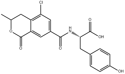 L-Tyrosine, N-((5-chloro-3,4-dihydro-3-methyl-1-oxo-1H-2-benzopyran-7- yl)carbonyl)- Structure