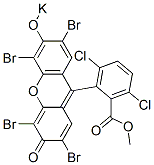 2-(2,4,5,7-Tetrabromo-3-oxo-6-potassiooxy-3H-xanthen-9-yl)-3,6-dichlorobenzoic acid methyl ester 结构式
