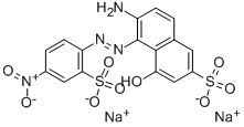 disodium 6-amino-4-hydroxy-5-[(4-nitro-2-sulphonatophenyl)azo]naphthalene-2-sulphonate  Struktur
