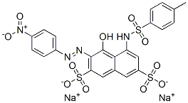 disodium 4-hydroxy-3-[(4-nitrophenyl)azo]-5-[[(p-tolyl)sulphonyl]amino]naphthalene-2,7-disulphonate Structure