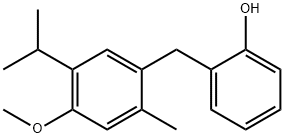 2-[[4-Methoxy-2-methyl-5-(1-methylethyl)phenyl]methyl]phenol Struktur