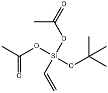 エテニル(1,1-ジメチルエトキシ)シランジオールジアセタート 化学構造式