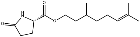 5-氧代-DL-脯氨酸 3,7-二甲基-6-辛烯基酯, 64431-70-5, 结构式