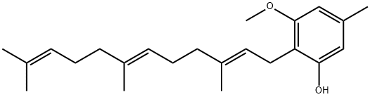 3-Methoxy-5-methyl-2-[(2E,6E)-3,7,11-trimethyl-2,6,10-dodecatrienyl]phenol Struktur